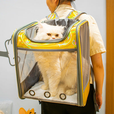Pet Outdoor Carrier Laser Backpack